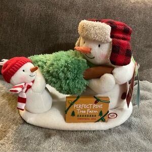Hallmark Snowman with Green Scarf and Red Plaid Hat